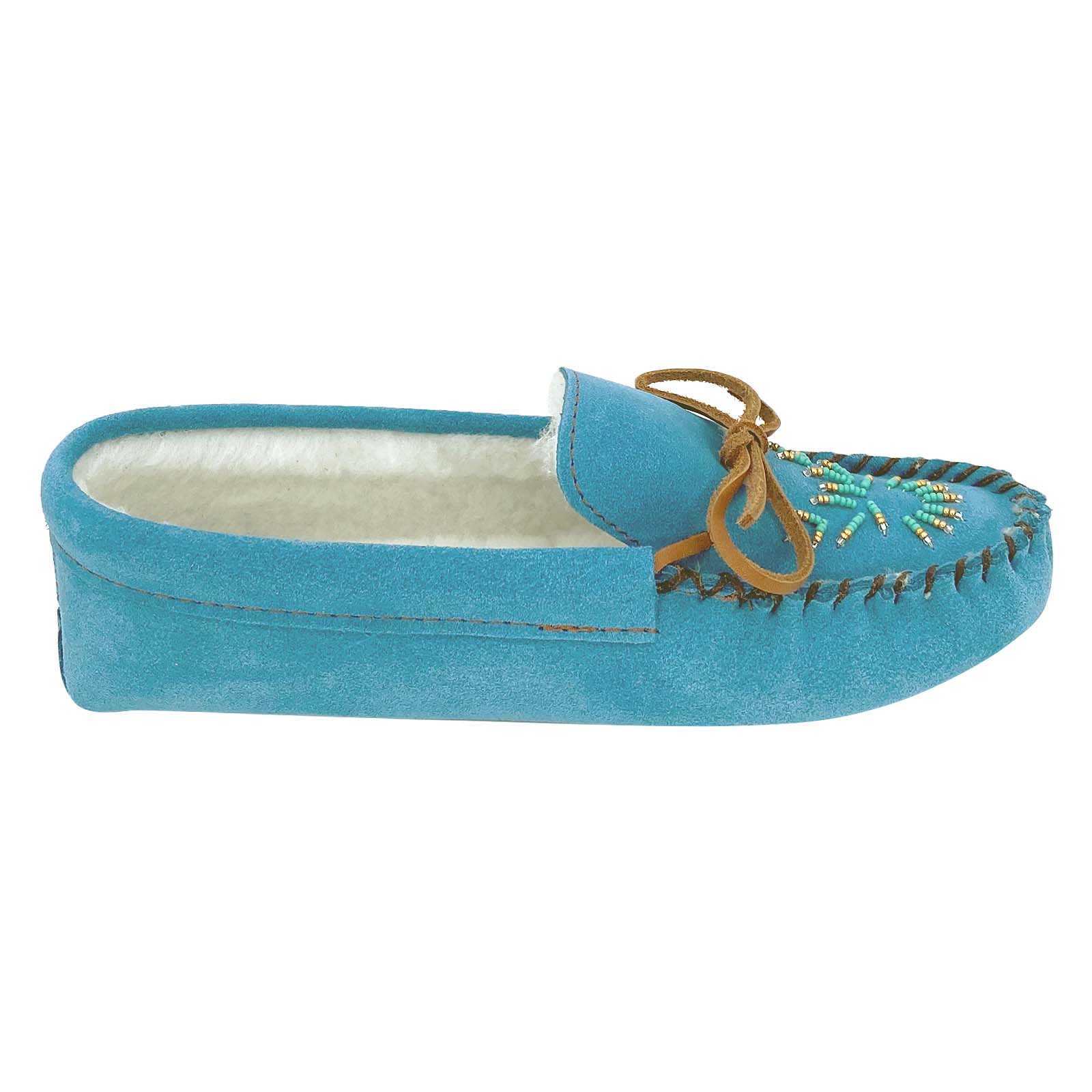 Women's Lined Beaded Suede Moccasins