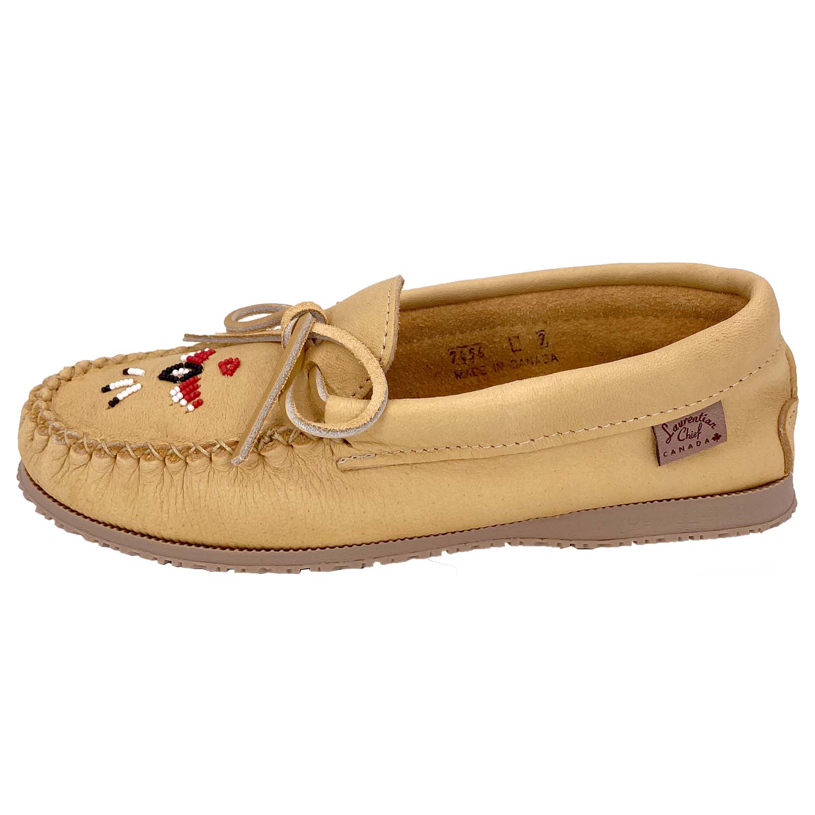 Women's Moose Hide Leather Beaded Moccasin Shoes