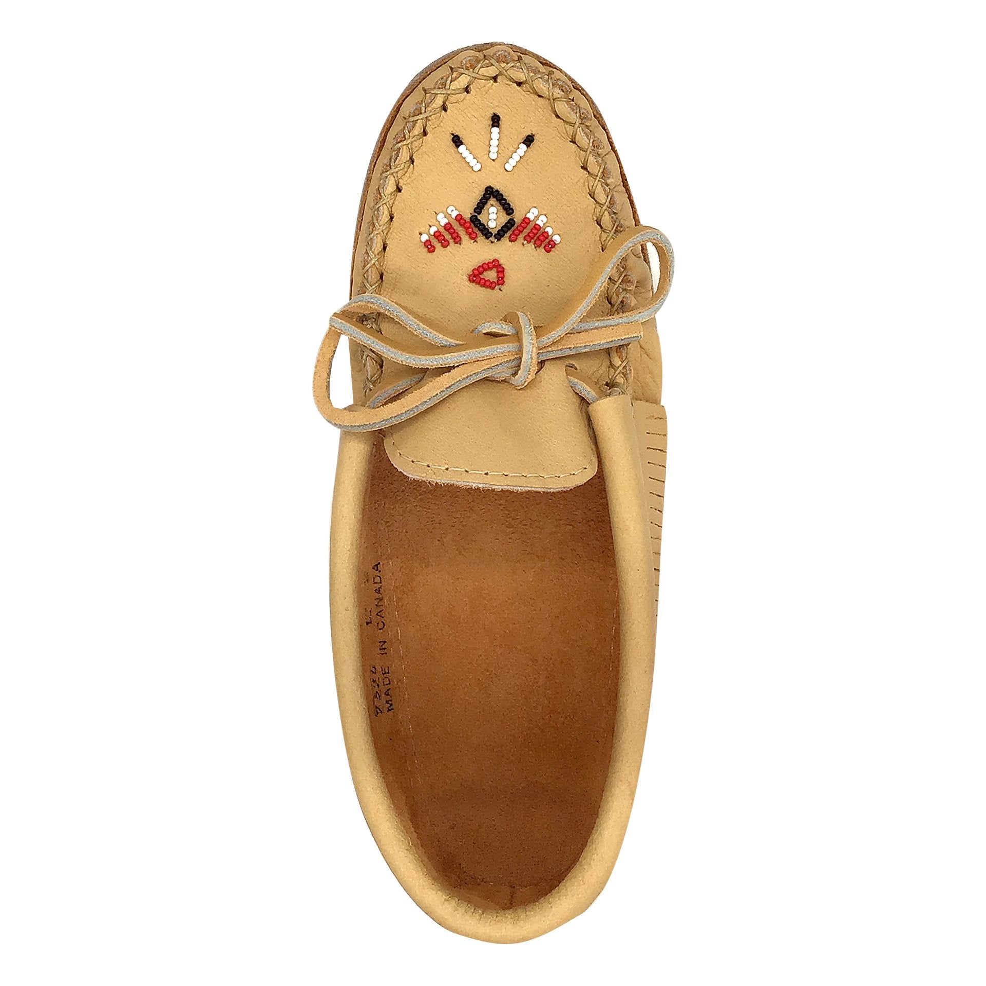 Women's Earthing Moccasins Fringed Beaded Leather