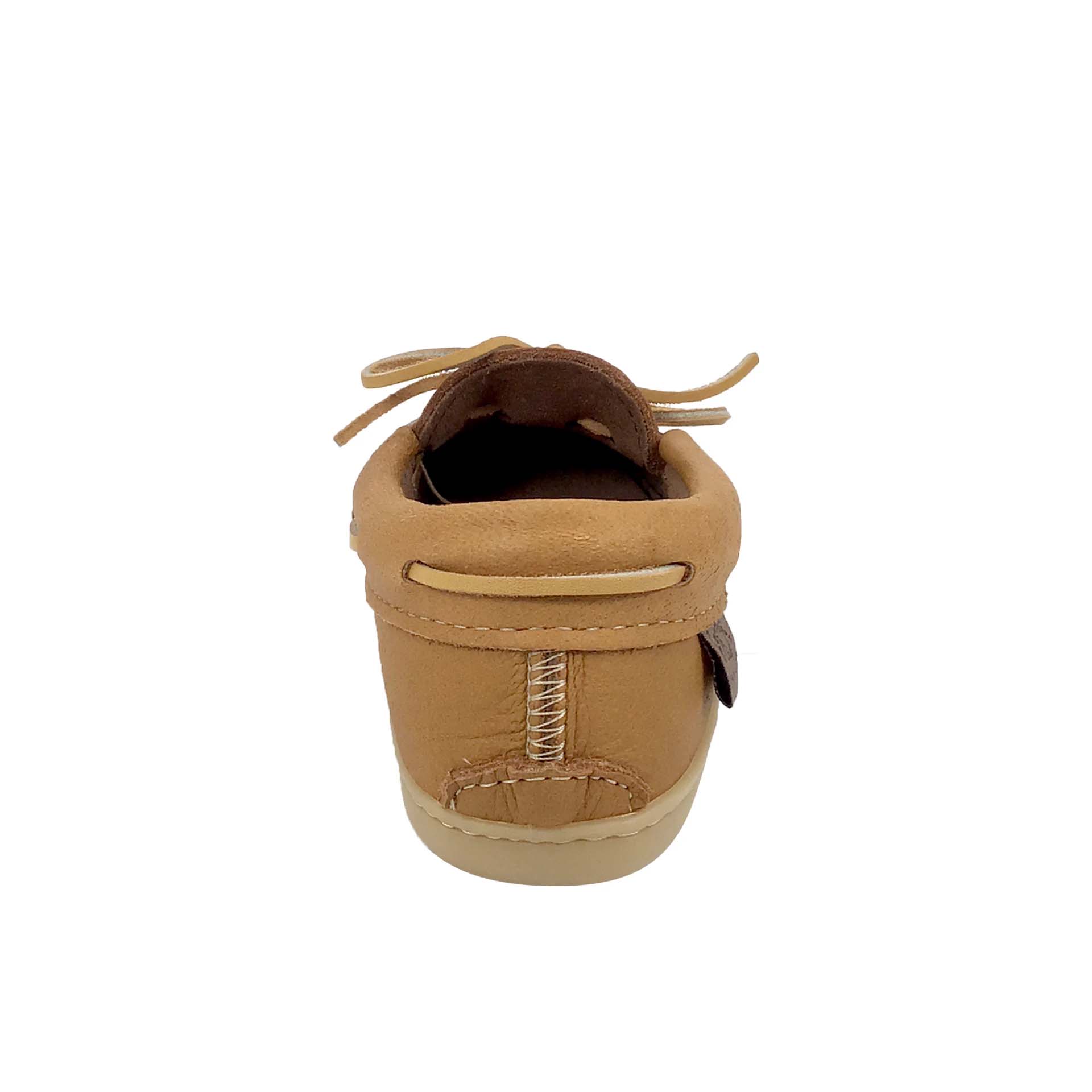 Women's Leather Moccasin Shoes with Rubber Sole & Copper for