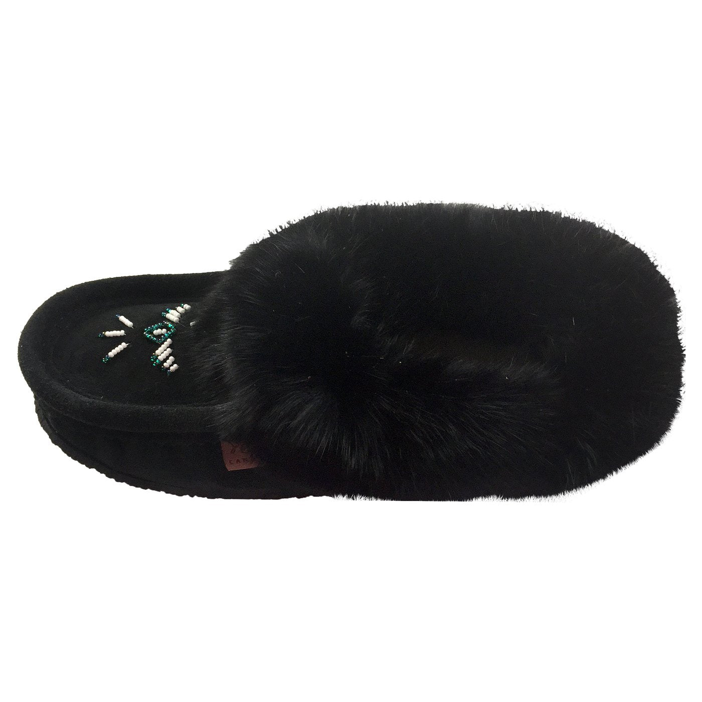 Women's Rabbit Fur Crepe Sole Moccasins