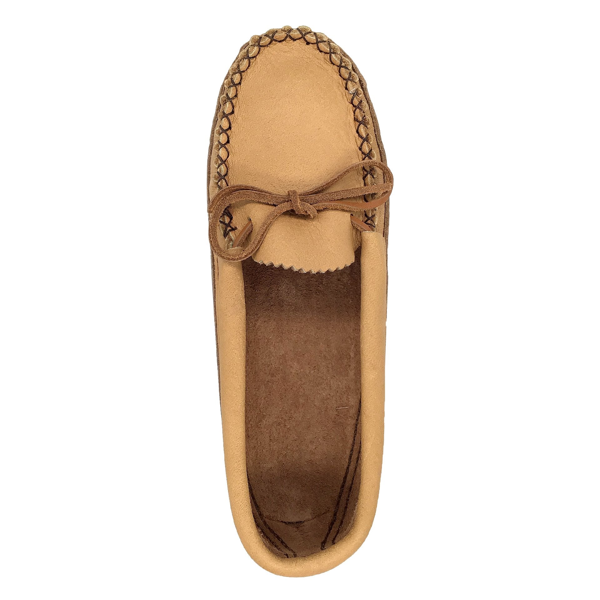 Women's Earthing Moccasins Moose Hide Heavy Oil Tan Leather Sole