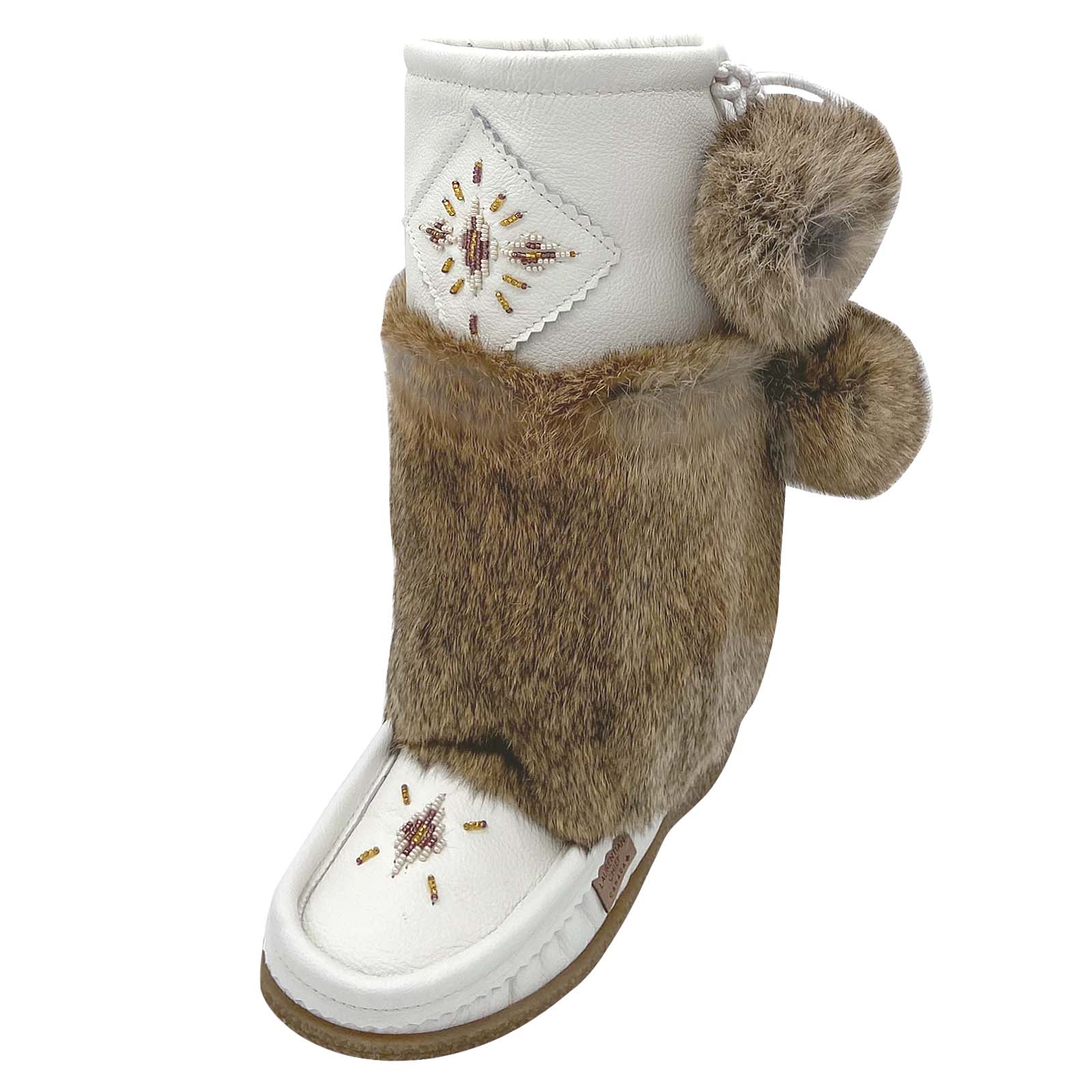 Women's SALE 13" Leather Mukluks with Coyote or Rabbit Fur