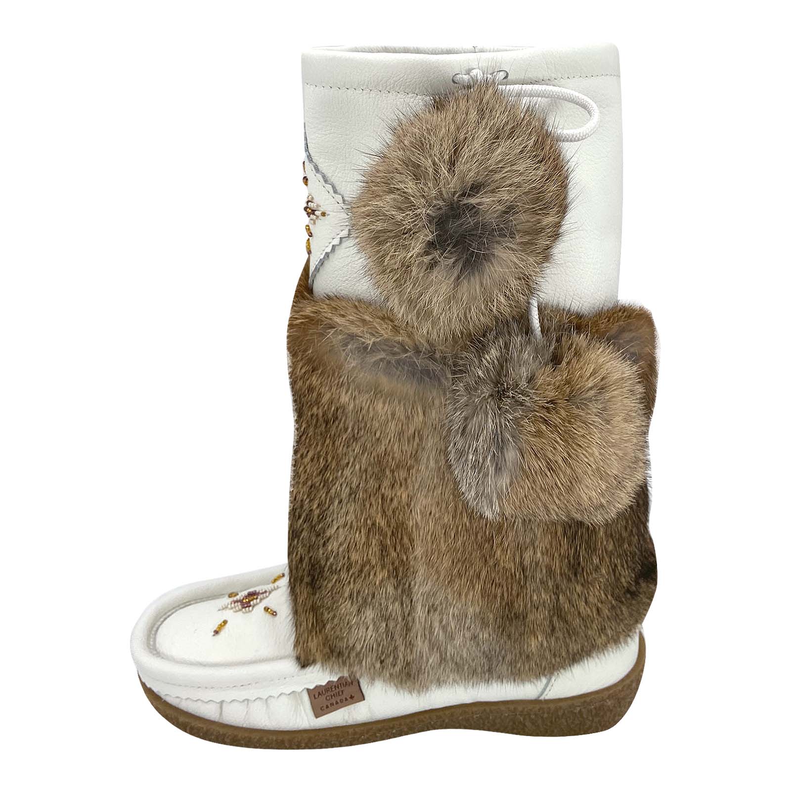 Women's SALE 13" Leather Mukluks with Coyote or Rabbit Fur