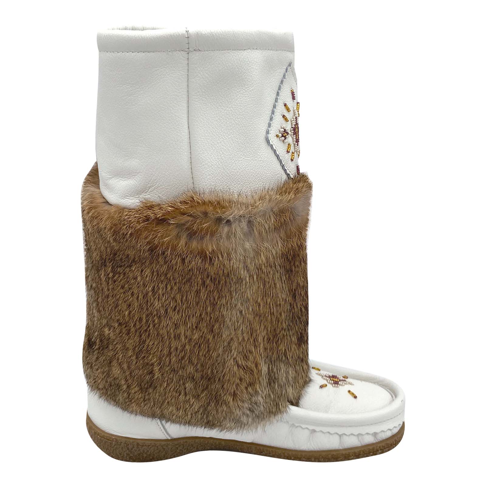 Women's SALE 13" Leather Mukluks with Coyote or Rabbit Fur