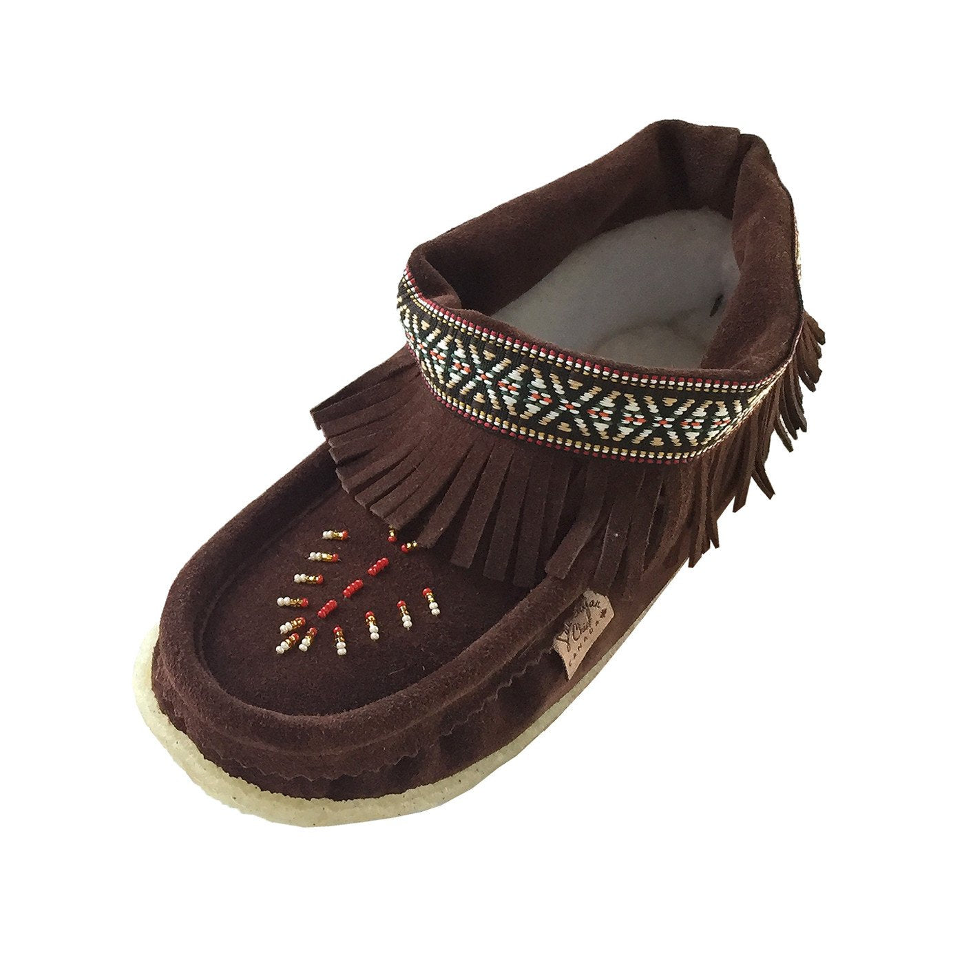 Women's Suede Fringed Lined Moccasin Shoes