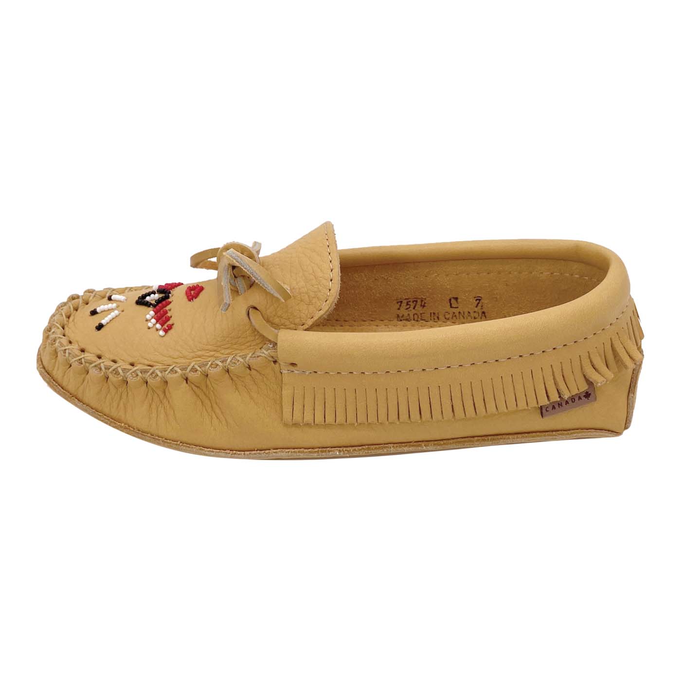 Women's Moose Hide Leather Fringed Moccasins