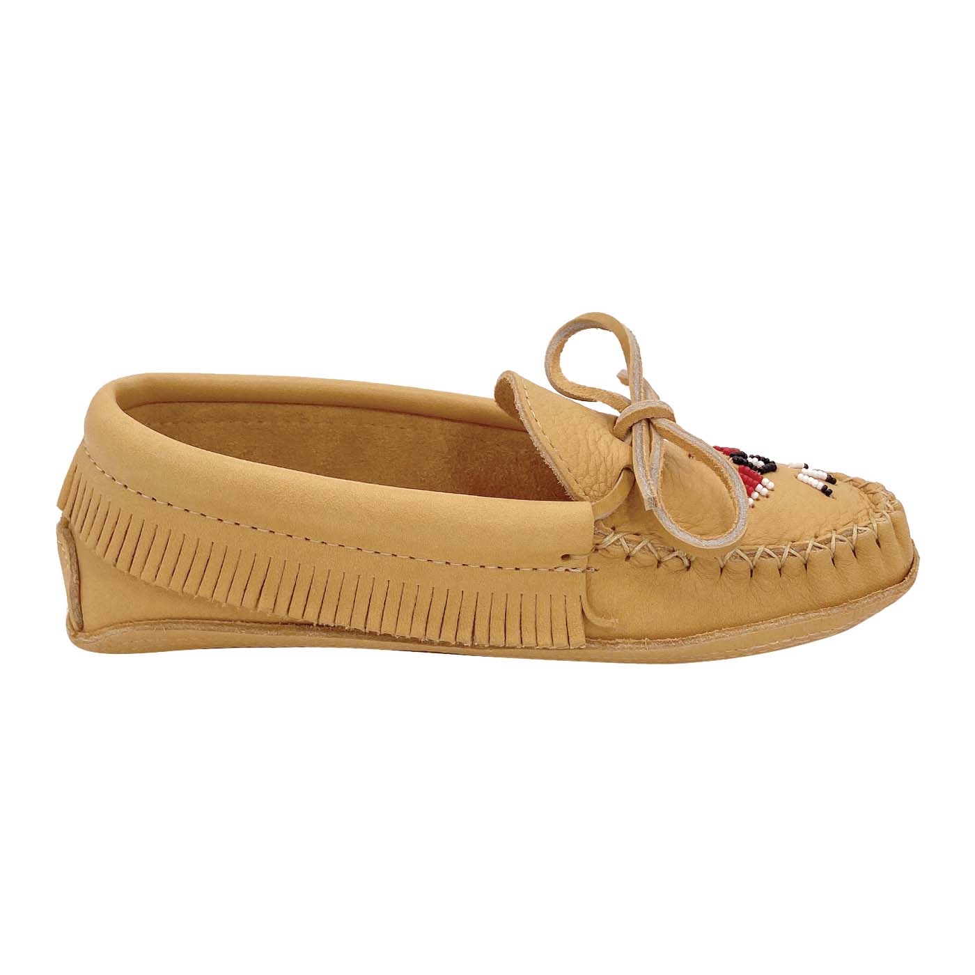 Women's Moose Hide Leather Fringed Moccasins